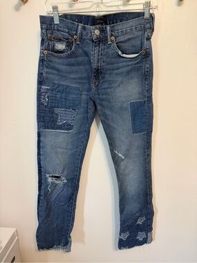 Polo Ralph Lauren Patchwork Distressed Jeans Size 27 Waverly Straight Stars 4th